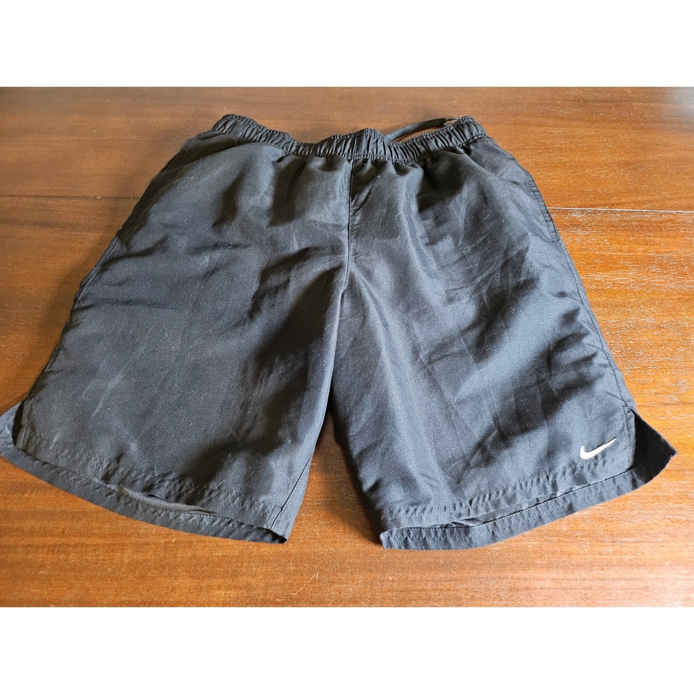 Nike Running Shorts Mens Medium Black Mesh Liner Elastic Waist Pockets Athletic